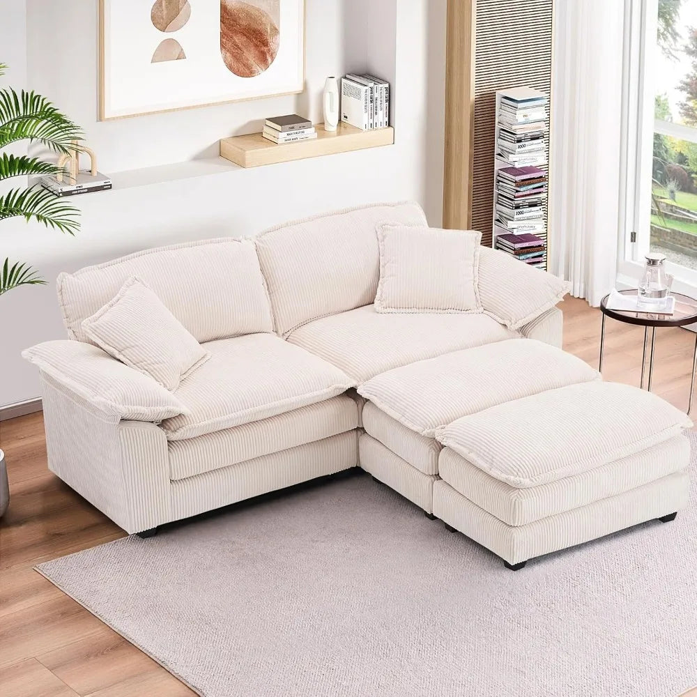 Modern Upholstered Corduroy Sectional Sofa