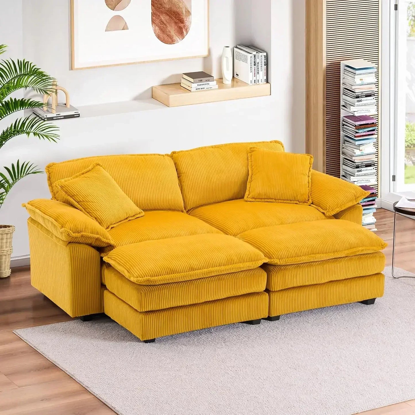 Modern Upholstered Corduroy Sectional Sofa