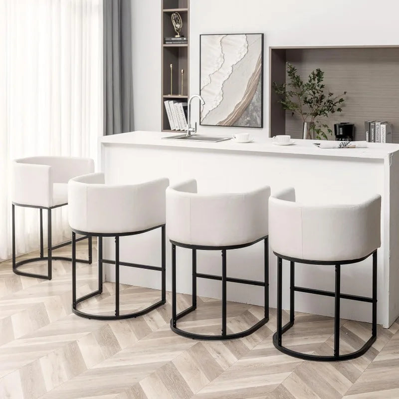 Modern Barrel Bar Stools Set