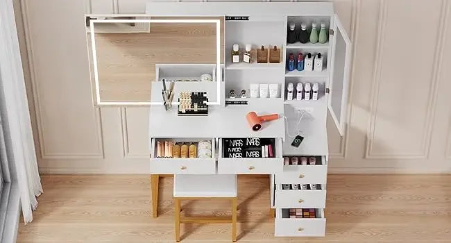 Modern Vanity Set with HD Mirror