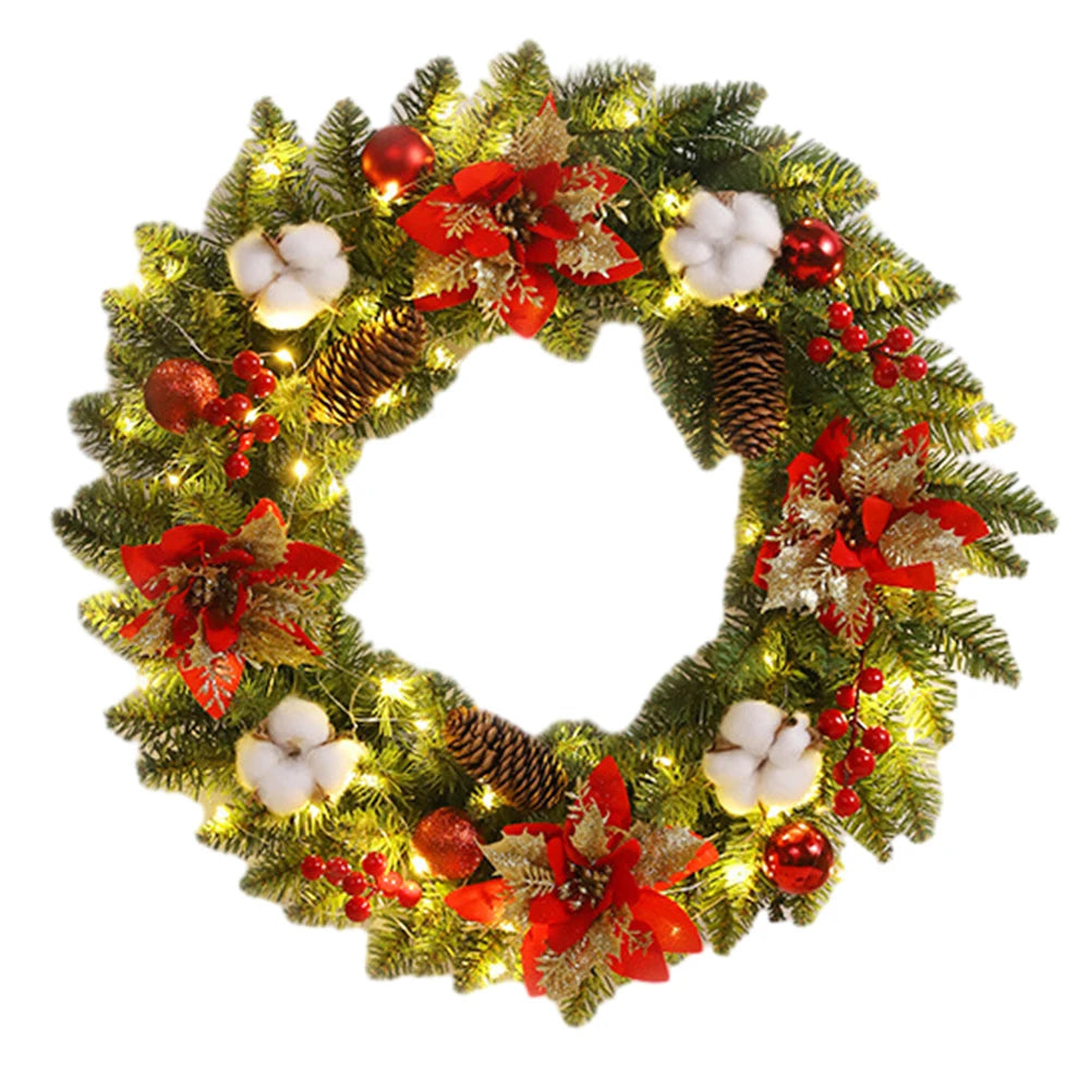 Spruce Pine Cones, Berries Festive Holiday Wreath