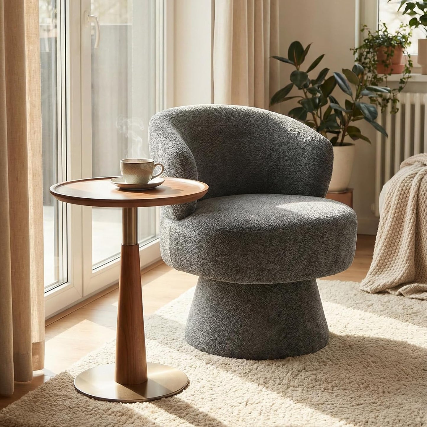 LunaBelle™ Chenille Swivel Chair