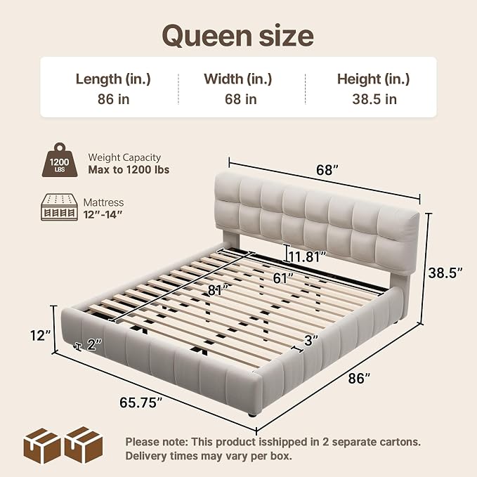 Luxe Bouclé Cloud Platform Bed