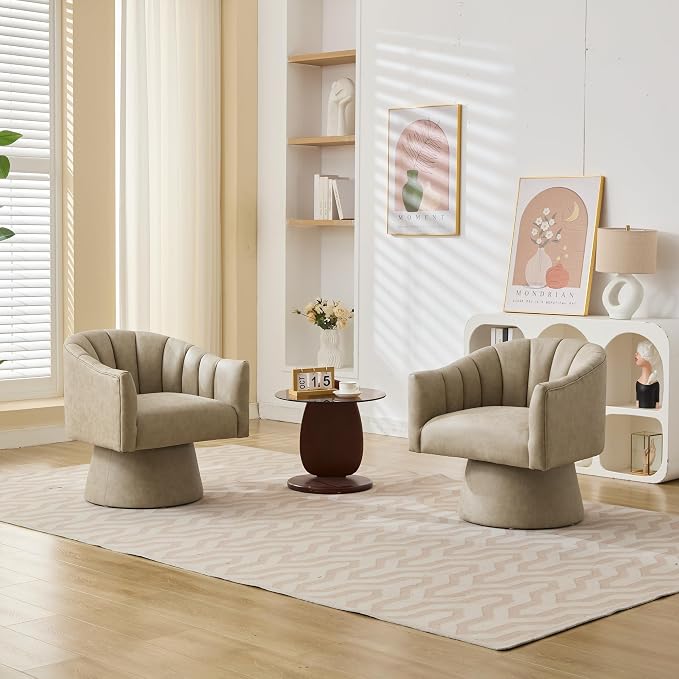 Highgate™ 360° Faux Leather Swivel Barrel Chair