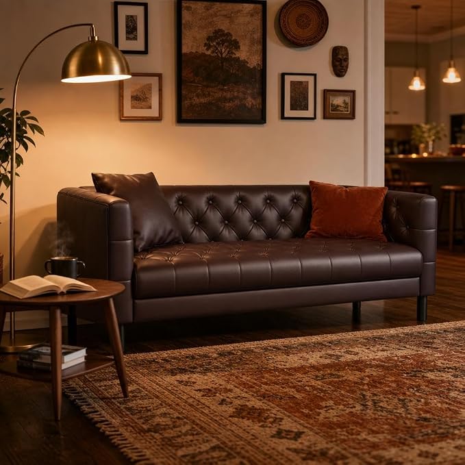 Heritage Tufted Leather Sofa