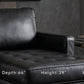 Modern Luxe Black Leather Chaise Lounge