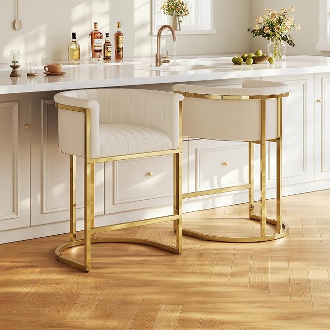 Milan Luxe Barrel Counter Stool Set