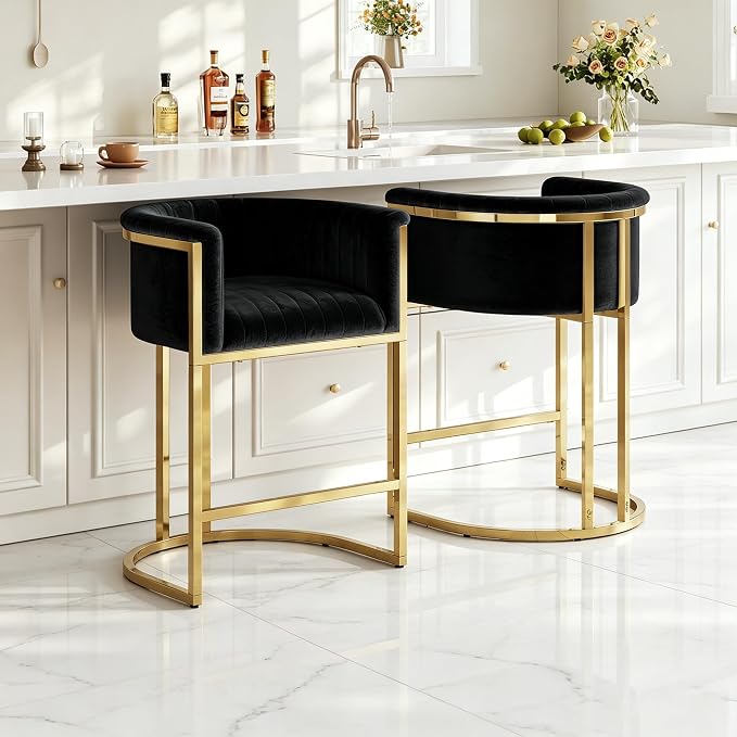 Milan Luxe Barrel Counter Stool Set