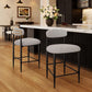 Modern Bouclé Counter Stool Set