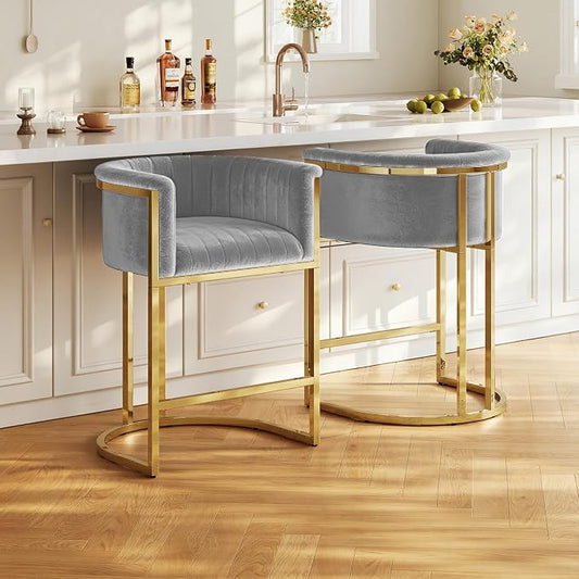 Milan Luxe Barrel Counter Stool Set