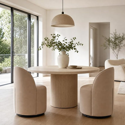 Alden 360° Upholstered Swivel Chair Set
