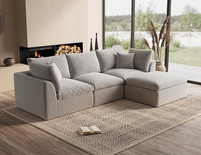 CloudLuxe Modular Sectional Sofa with Ottoman