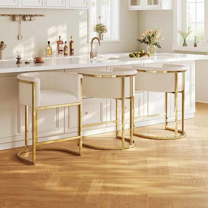 Milan Luxe Barrel Counter Stool Set