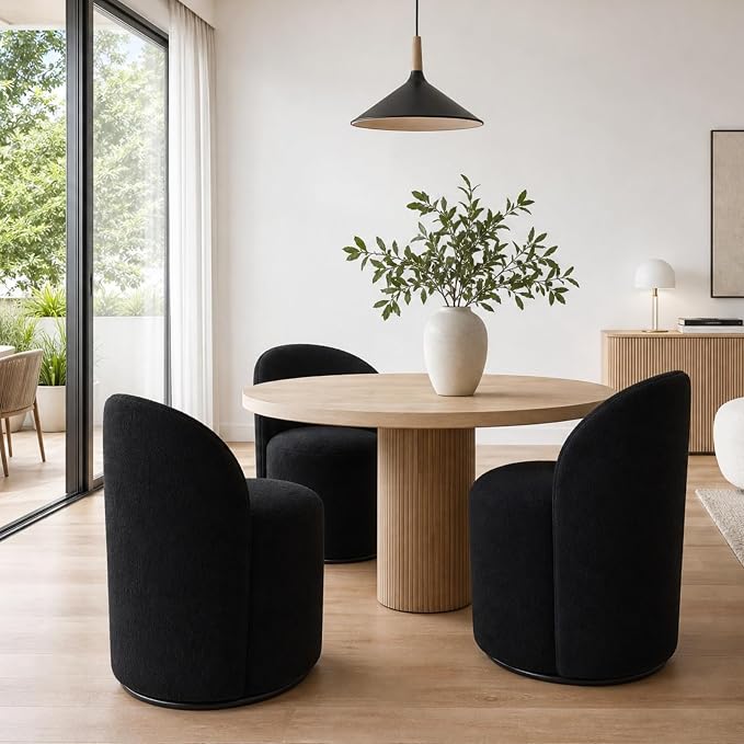 Alden 360° Upholstered Swivel Chair Set