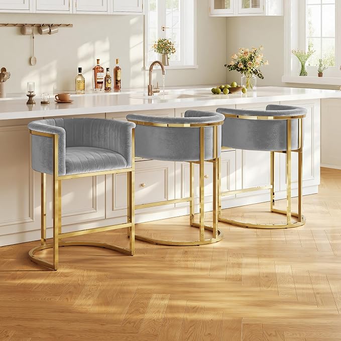 Milan Luxe Barrel Counter Stool Set