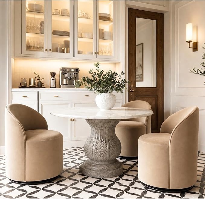 Alden 360° Upholstered Swivel Chair Set