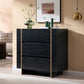Modern Architectural Wood Dresser with Gold-Capped Feet