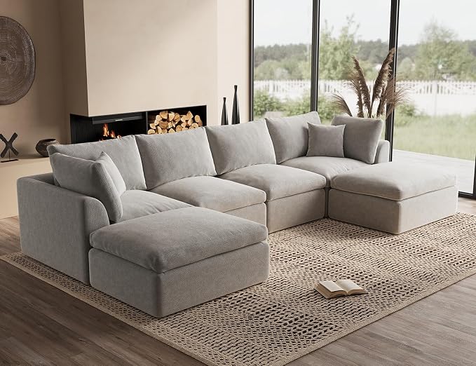 CloudLuxe Modular Sectional Sofa with Ottoman