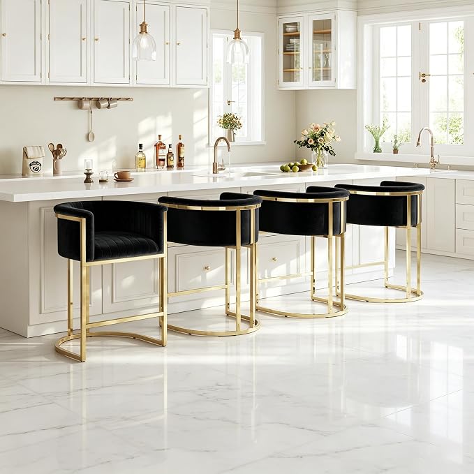 Milan Luxe Barrel Counter Stool Set