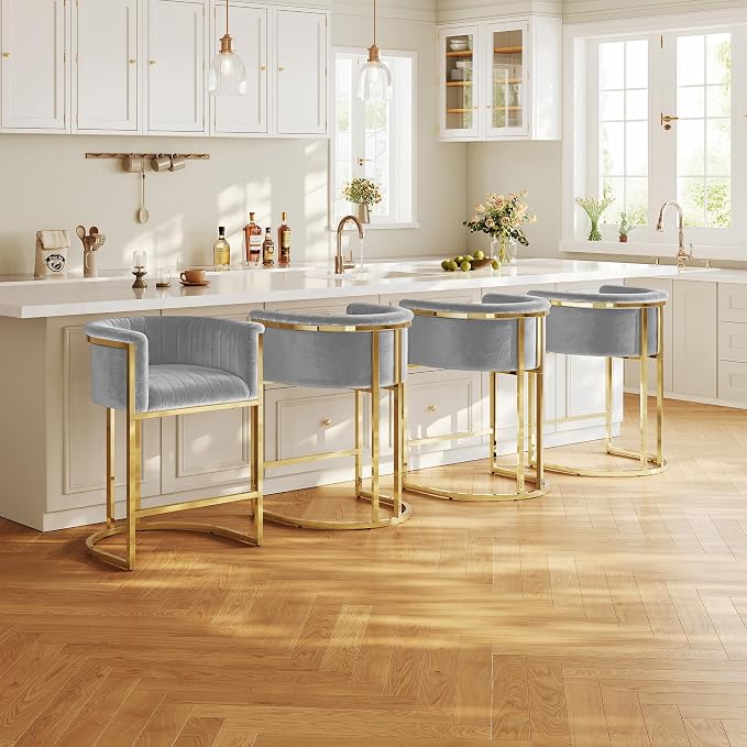 Milan Luxe Barrel Counter Stool Set