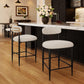 Modern Bouclé Counter Stool Set