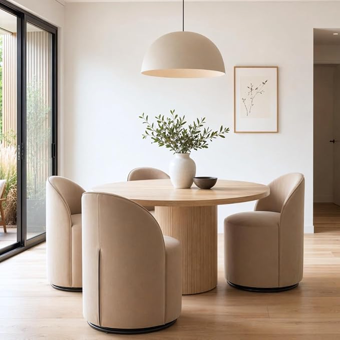 Alden 360° Upholstered Swivel Chair Set