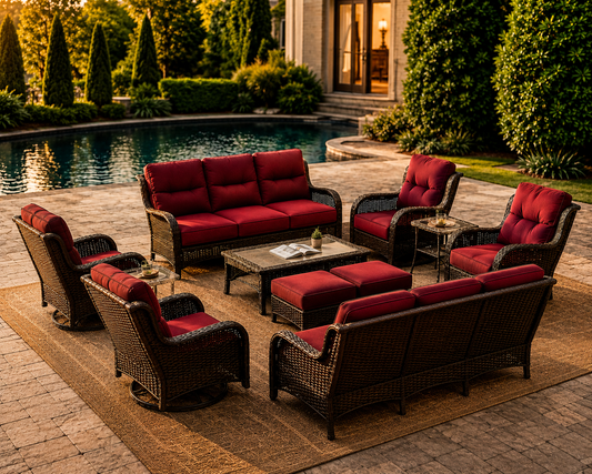 Crimson Haven Patio Conversation Set
