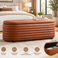 Modern Leather Storage Ottoman Bench
