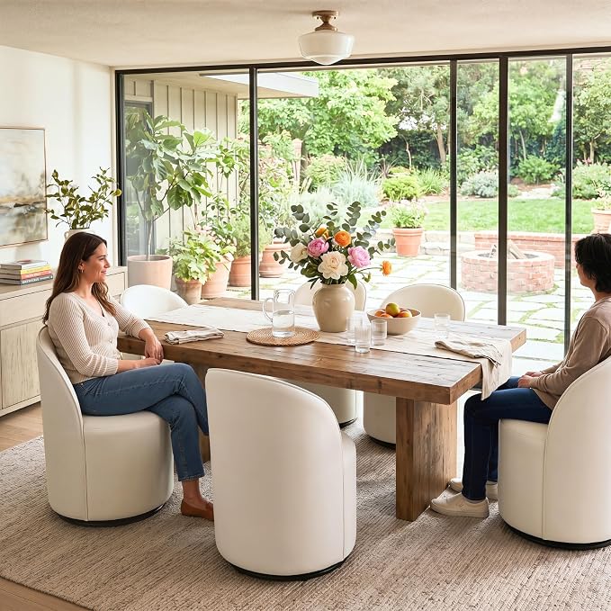 Alden 360° Upholstered Swivel Chair Set