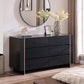 Modern Architectural Wood Dresser with Gold-Capped Feet
