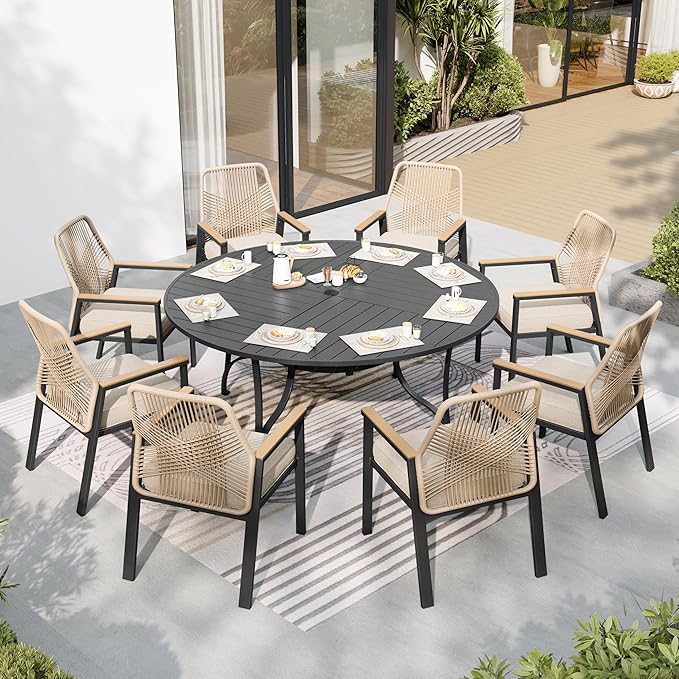 Coastal Breeze Rope Weave Patio Dining Set