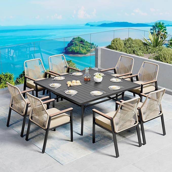Coastal Breeze Rope Weave Patio Dining Set