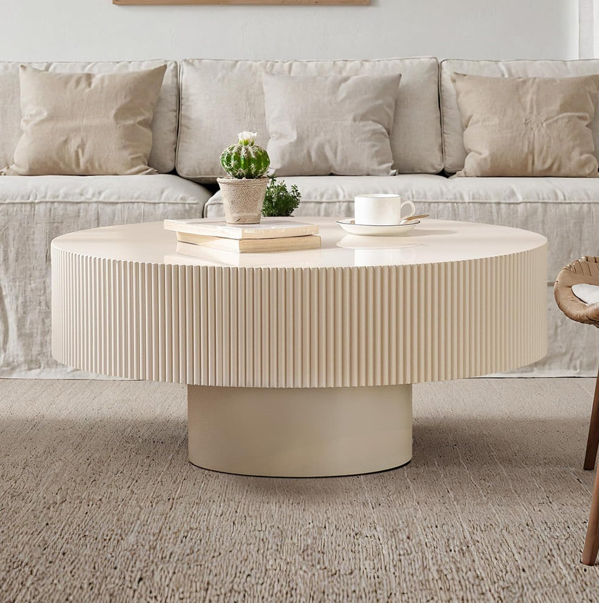 Modern Round Fluted Coffee Table