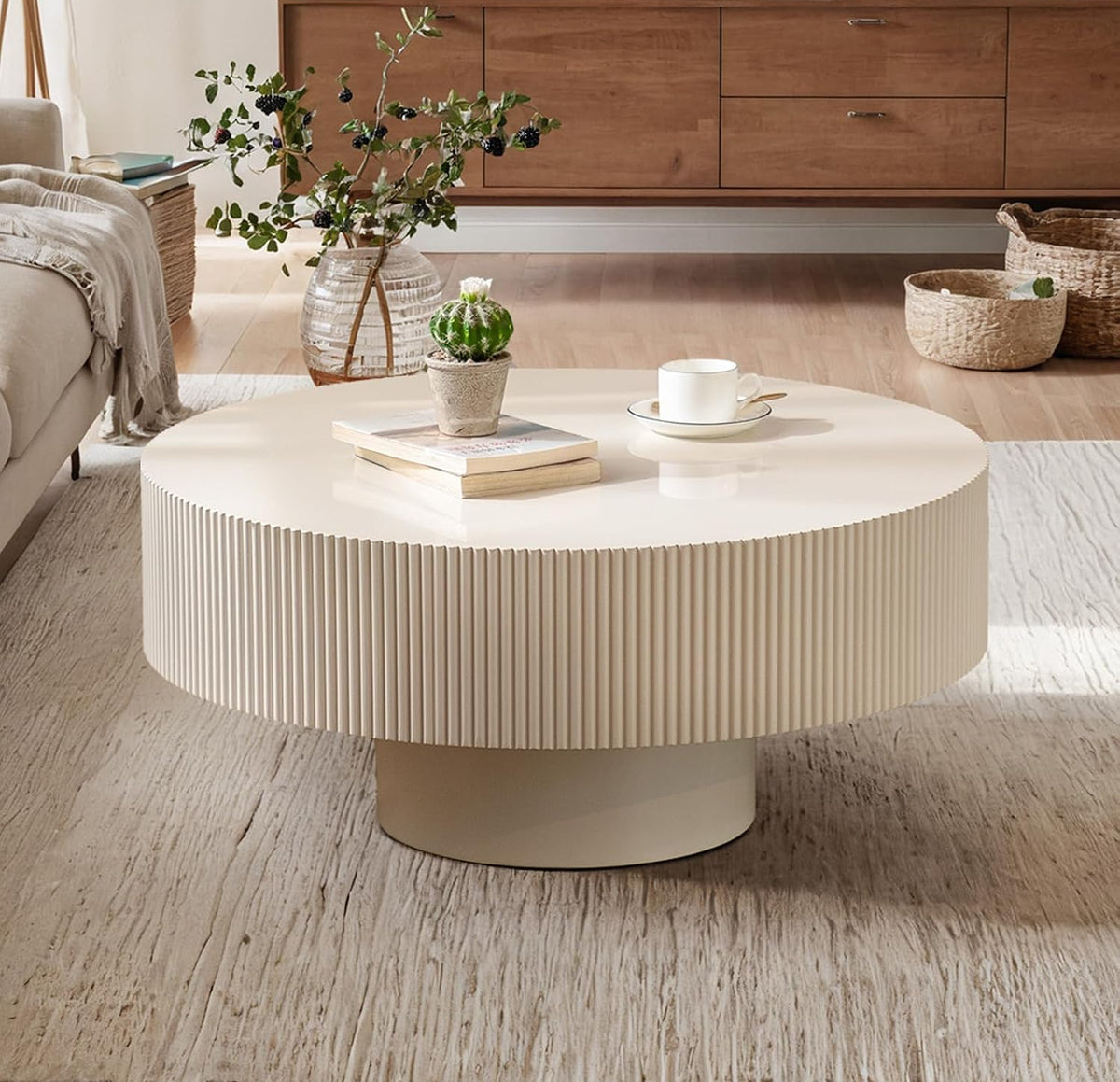 Modern Round Fluted Coffee Table
