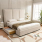 Modern Simplicity Linen Bed with Storage