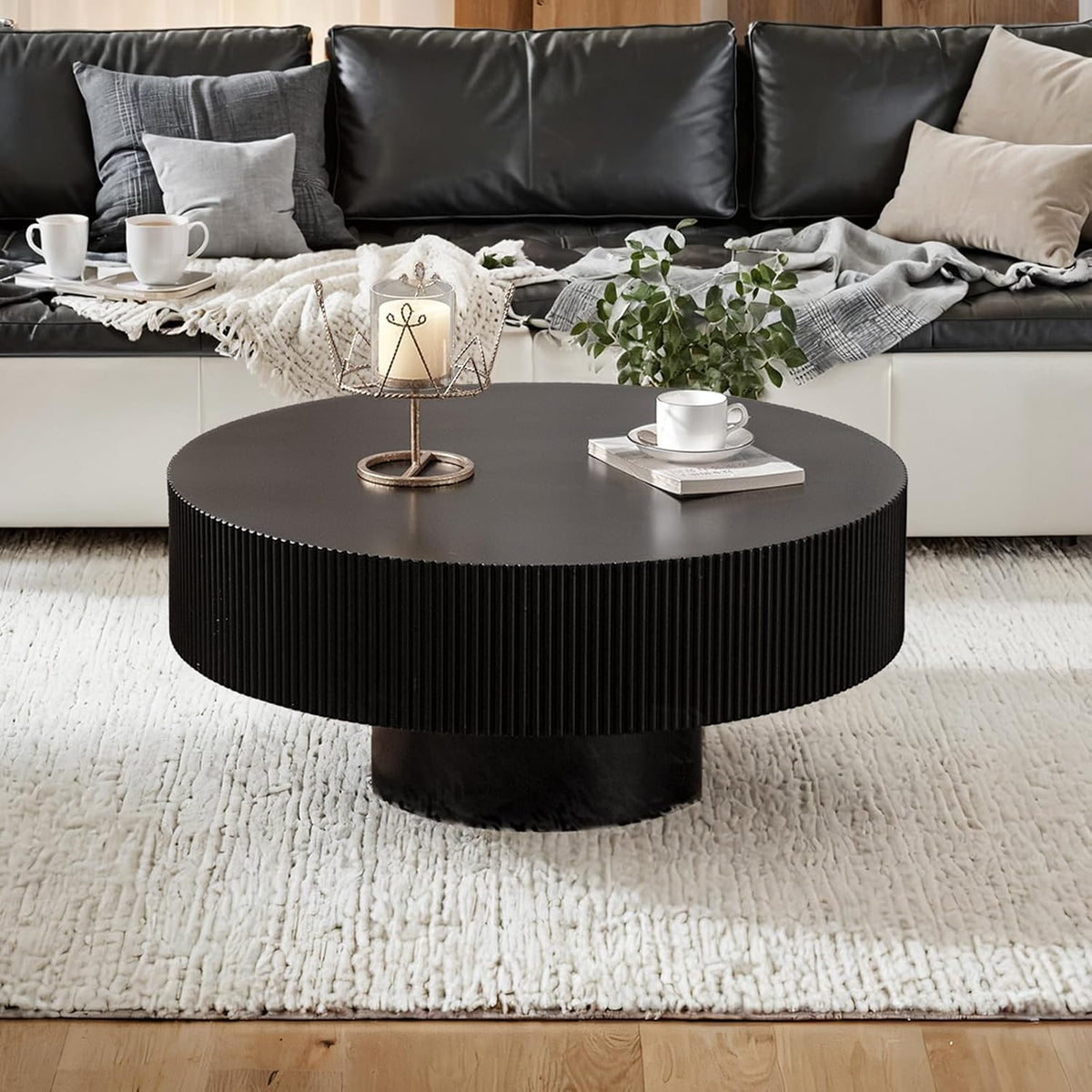 Modern Round Fluted Coffee Table