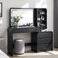 Modern Curved Wood Vanity with Charging Station