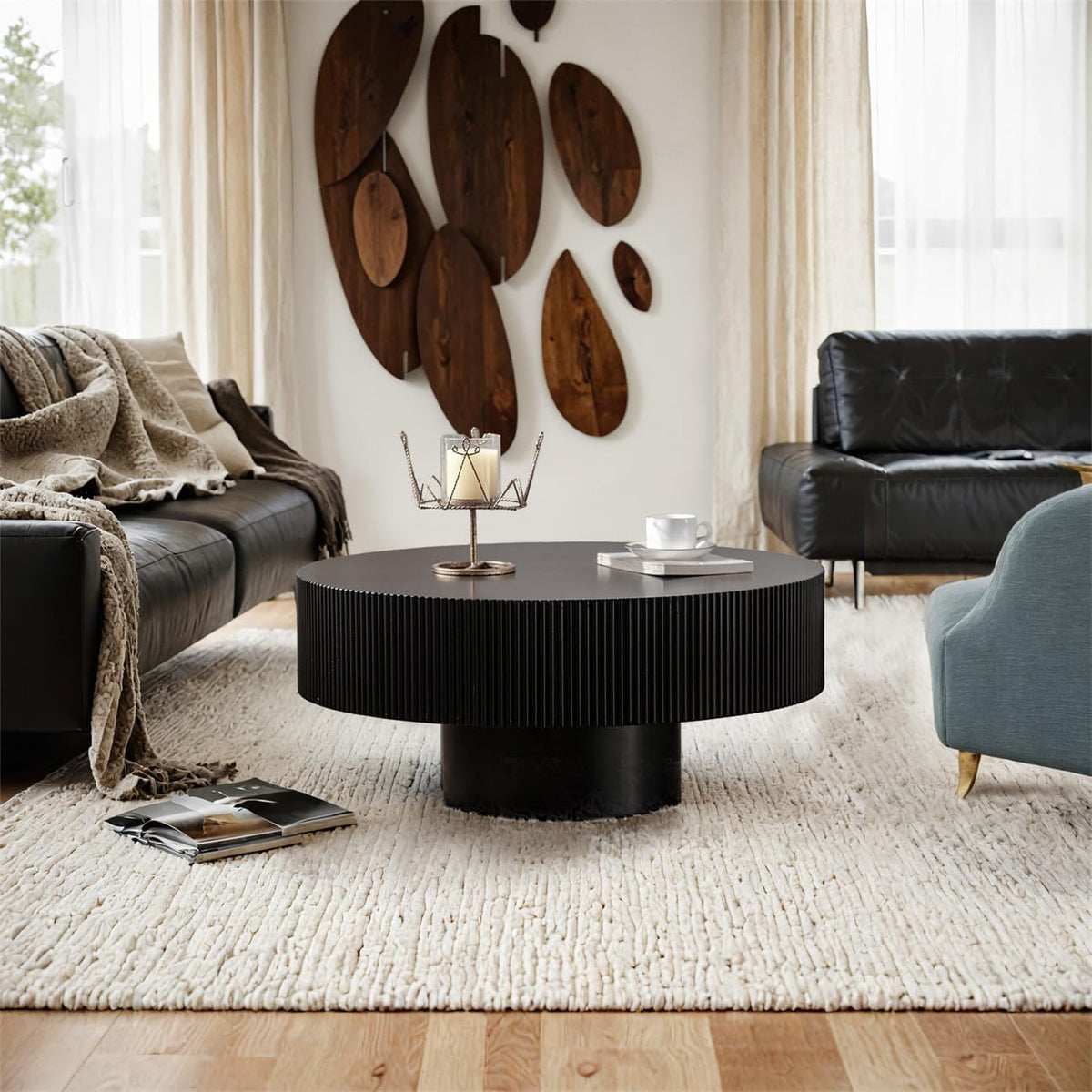 Modern Round Fluted Coffee Table