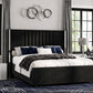Modern Channel Tufted Velvet Bed