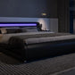 Modern LED Storage Bed Frame with Adjustable Headboard