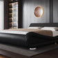 Modern Sleigh Upholstered Platform Bed