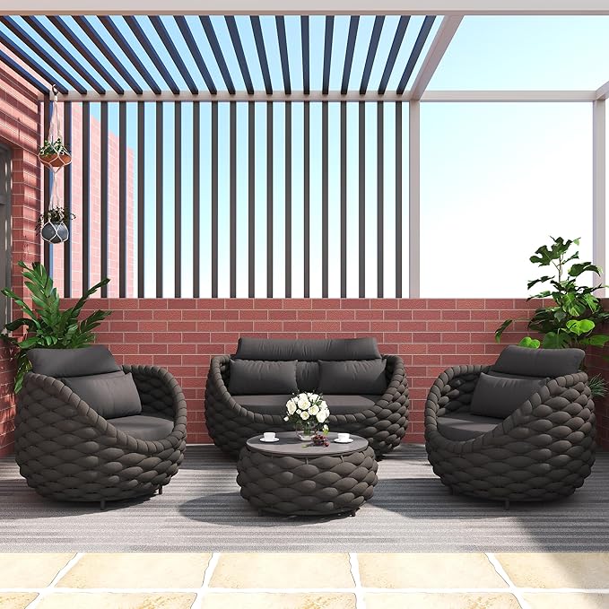 Riviera Rope 4 Piece Outdoor Conversation Set
