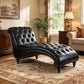 Modern Chesterfield PU Leather Chaise Lounge