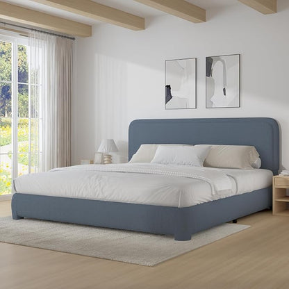 Modern Cloud Curve Bouclé Bed