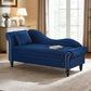 Modern Velvet Storage Chaise Lounge