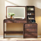 Modern Curved Wood Vanity with Charging Station