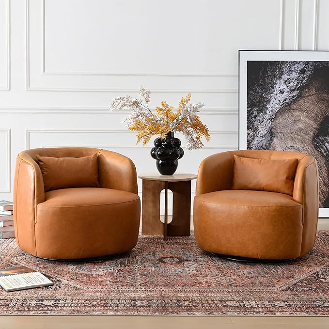 Estate Collection™ Genuine Leather Swivel Accent Chair