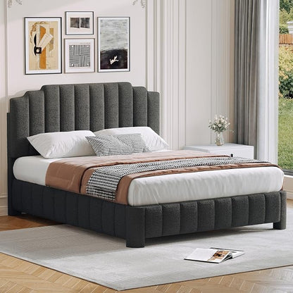 Cloud Bouclé Upholstered Platform Bed