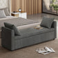 Modern Upholstered Storage Bench with Pillows