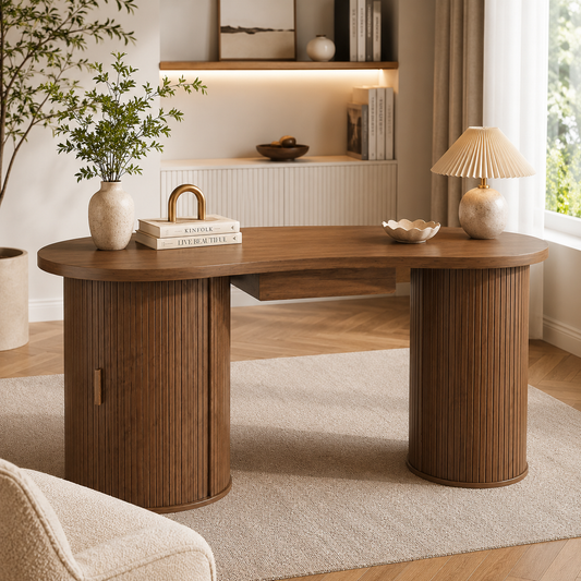 Aurelia Curve Desk with Storage